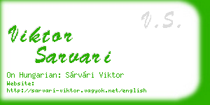 viktor sarvari business card
